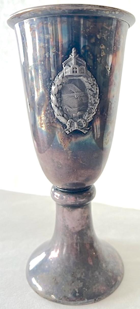 WW1 GERMAN ARMY AIR SERVICE PILOT'S SILVER PLATED GOBLET GROUPING