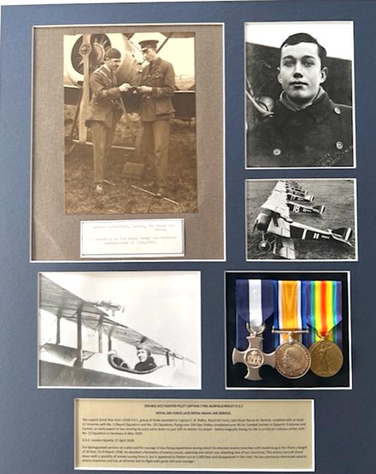 WW1 RNAS/RAF DSC GROUP TO DOUBLE FIGHTER ACE CAPT.  C.B. RIDLEY