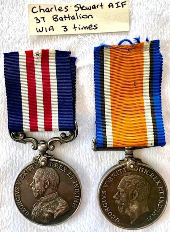 WW1 AUSTRALIAN SPECIAL RAIDING BATTALION MILITARY MEDAL GROUP TO LANCE CORPORAL CHARLES STEWART