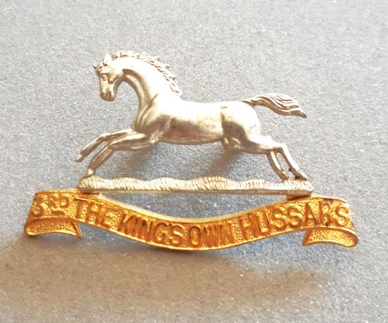 3RD THE KING’S OWN HUSSARS GILT & SILVER Officer’s Hat Badge