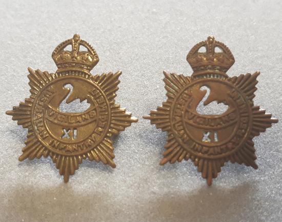 AUSTRALIAN 11th Infantry Battalion (The City of Perth Regt.) Pair Collar Badges