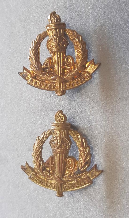 AUSTRALIAN 49th Infantry Battalion (The Stanley Regt.) Pair Collar Badges