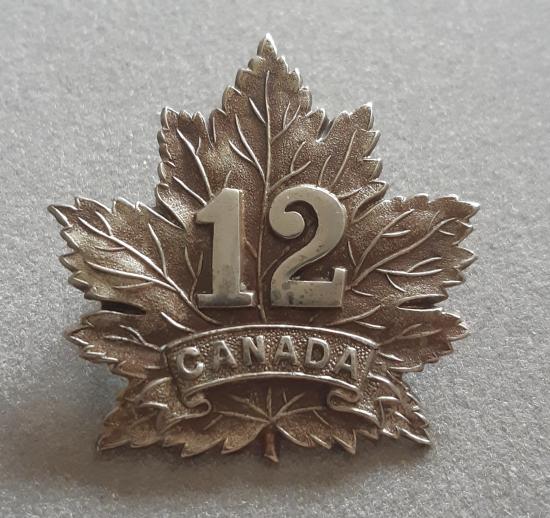 CANADIAN WW1 CEF 12th Battalion (Maritime Provinces) Hat Badge (Babin E12C)