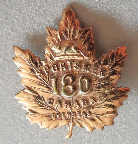 CANADIAN WW1 CEF 180th Battalion (Sportsmen) Hat Badge (Babin E180)