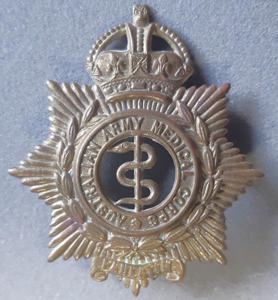 AUSTRALIAN ARMY MEDICAL CORPS Large Brass Hat Badge