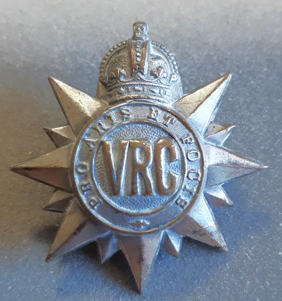 CANADIAN Victoria Rifles of Canada Silver Plated Hat Badge