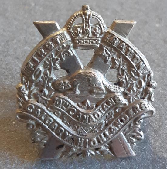 CANADIAN 1st Battalion Calgary Highlanders - 10th Canadians Silver Plated Collar Badge