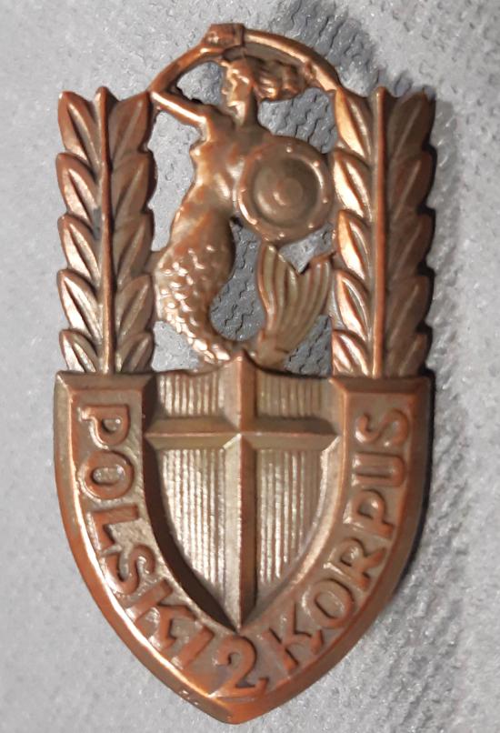 POLISH WW2 Bronze Breast Badge (2 CORPS - 