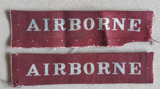 BRITISH WW2 “AIRBORNE” Pair Printed Straight Shoulder Titles.