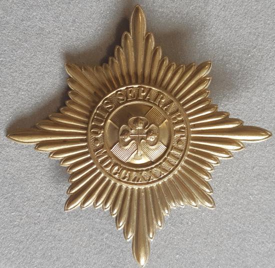 BRITISH Irish Guards Brass Valise Badge.