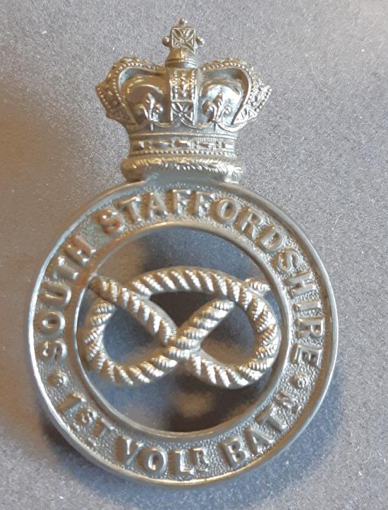 BRITISH 1st Volunteer Batt. South Staffordshire Regt. QVC W/M Glengarry Badge