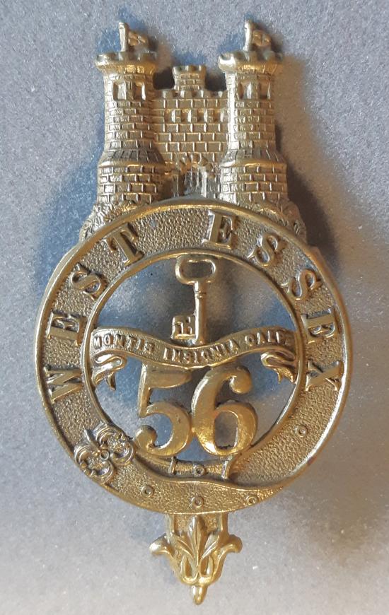 BRITISH Victorian 56th West Essex Regiment Brass Glengarry Badge