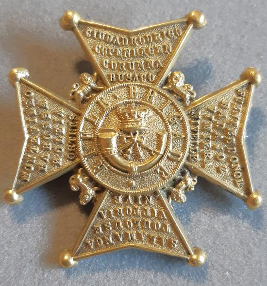 BRITISH Rifle Brigade Victorian Gilt Pouch Badge (Ex- SBP Centre)