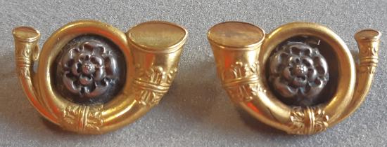 BRITISH KOYLI Pair Officer Circa 1900-1950 Gilt & Silver Collar Badges