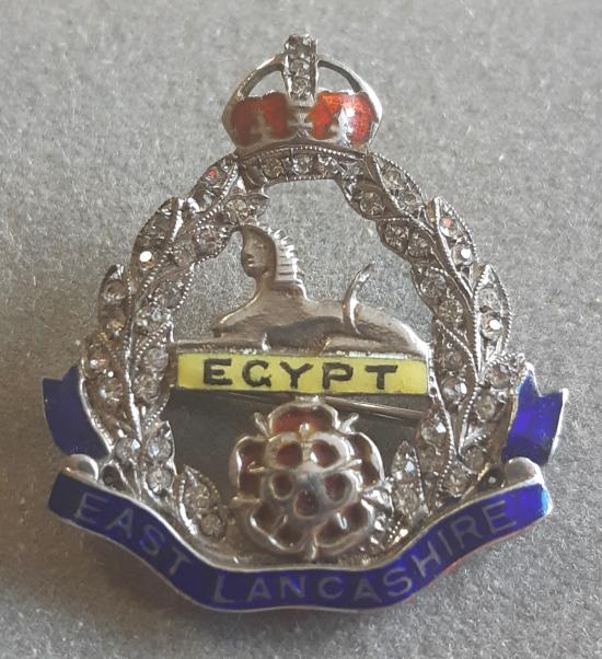 BRITISH EAST LANCASHIRE REGIMENT S/P, Enamel and Jewelled Sweetheart