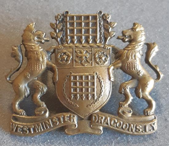 BRITISH The Westminister (Yeomanry) Dragoons Gilding Metal Hat Badge (KK1485)