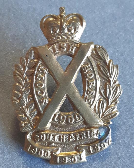 BRITISH Scottish Horse Imperial Yeomanry Brass Hat Badge (KK1387)