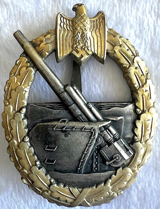 WW2 GERMAN NAVY COASTAL ARTILLERY WAR BADGE