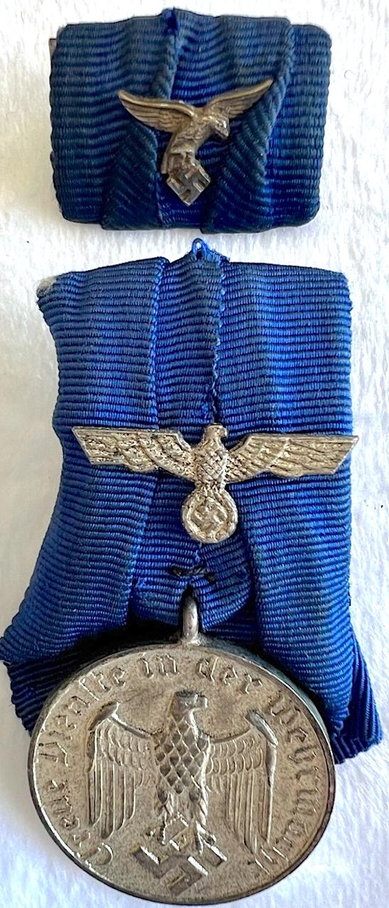 WW2 GERMAN LUFTWAFFE 4 YEAR SERVICE MEDAL AND BAR