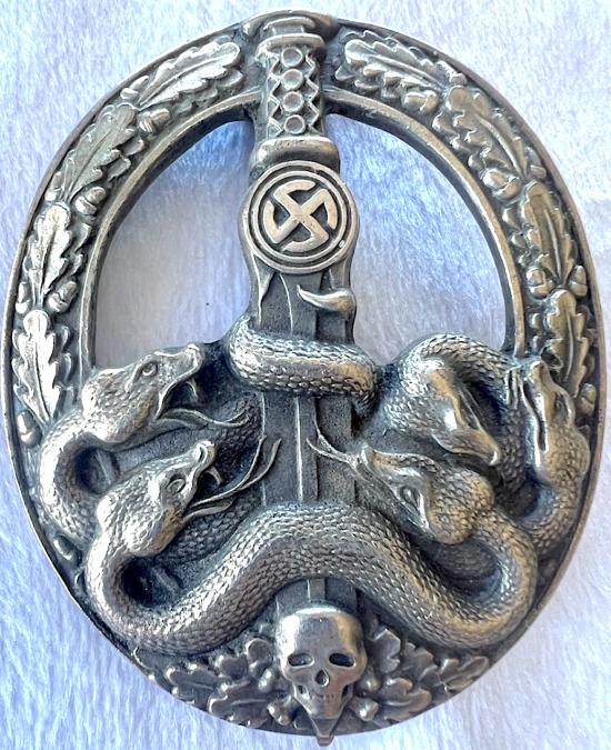 POST WW2 PRODUCED GERMAN SILVER ANTI PARTISAN BADGE