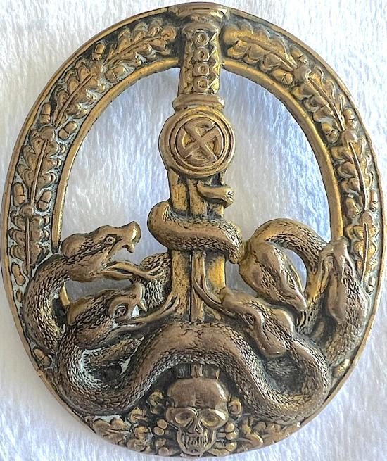 POST WW2 PRODUCED GERMAN GOLD  ANTI PARTISAN BADGE