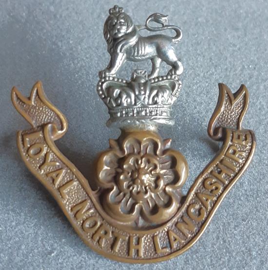 BRITISH - The Royal North Lancashire Regiment - Bi-Metal QVC Badge (KK663)