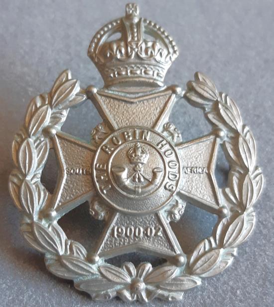 BRITISH - The Sherwood Foresters (7th Robin Hood Battalion) White Metal Hat Badge (KK1740)