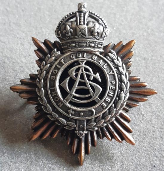 BRITISH - Army Service Corps K/C Bi-Metal (Bronze) Circa 1902-11 Hat Badge (KK988)