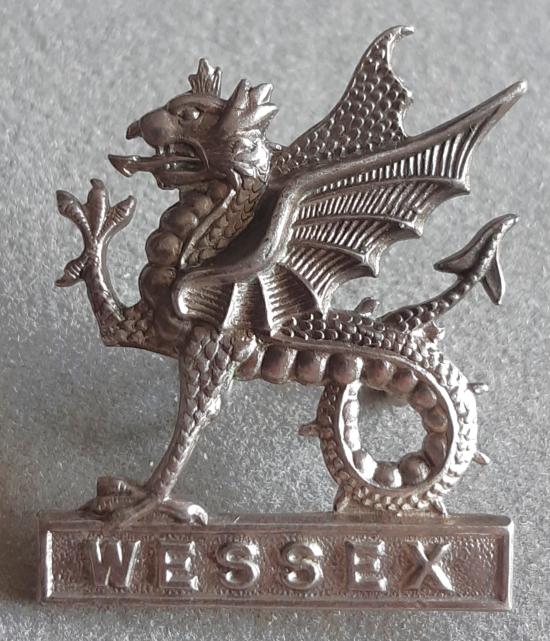 BRITISH - The Wessex Brigade Silver Plated Officer Hat Badge (KK2030)