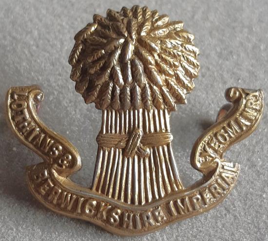 BRITISH - The Lothians & Berwickshire Imperial Yeomanry Gilding Metal Hat Badge (KK1348)