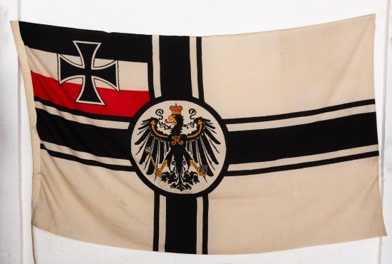 A HUGE WW1 GERMAN IMPERIAL FLAG  - SIGNED BY THE KAISER