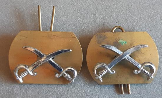 BRITISH - Physical Training Corps pair Chrome No Crown Collar Badges